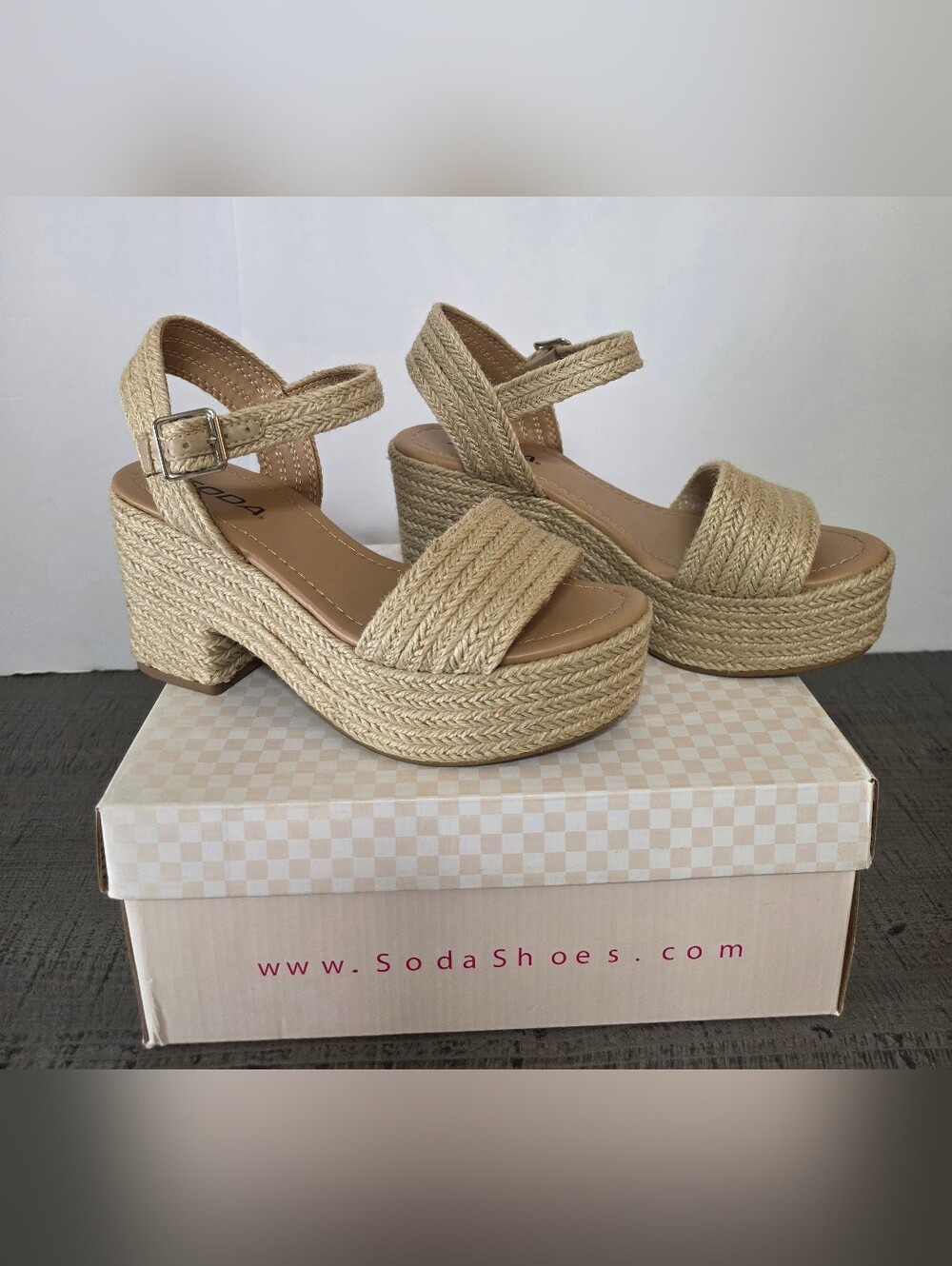 Soda Women’s Tan Braided Platform Sandals